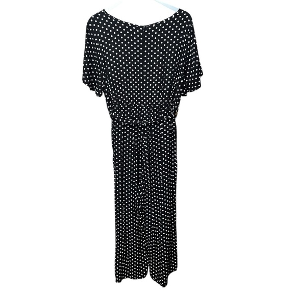 BloomChic Black & White Polka Dot Belted Jumpsuit – Size 14/ - Picture 2 of 6